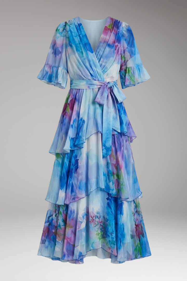 Women's Maxi Dress with Bohemian Print and Flowing Silhouette