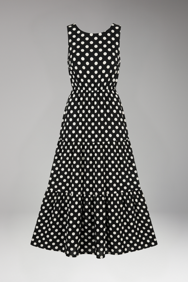Women's Dress with Elastic Waist and Tiered Hem