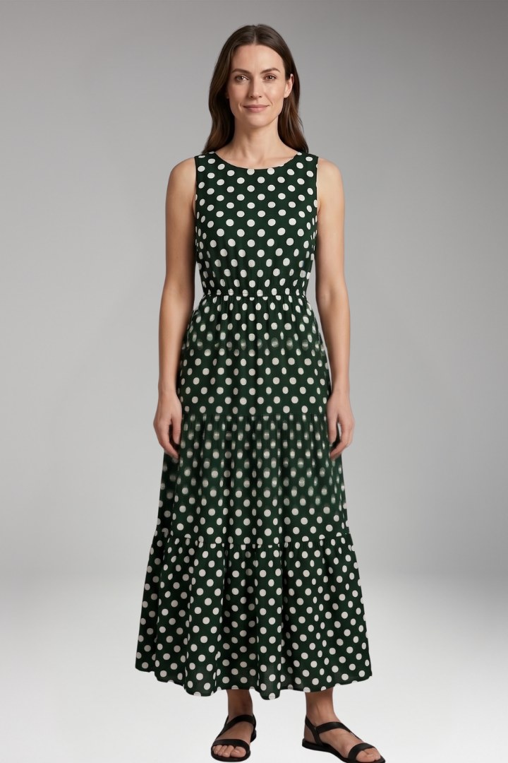 Women's Dress with Elastic Waist and Tiered Hem