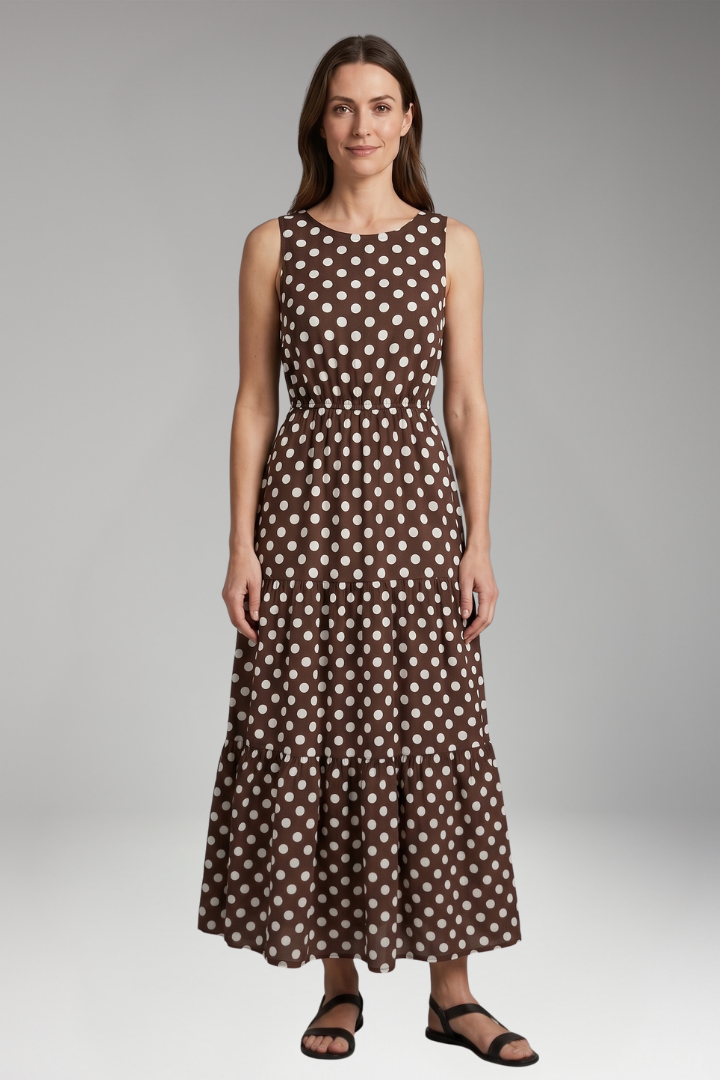 Women's Dress with Elastic Waist and Tiered Hem