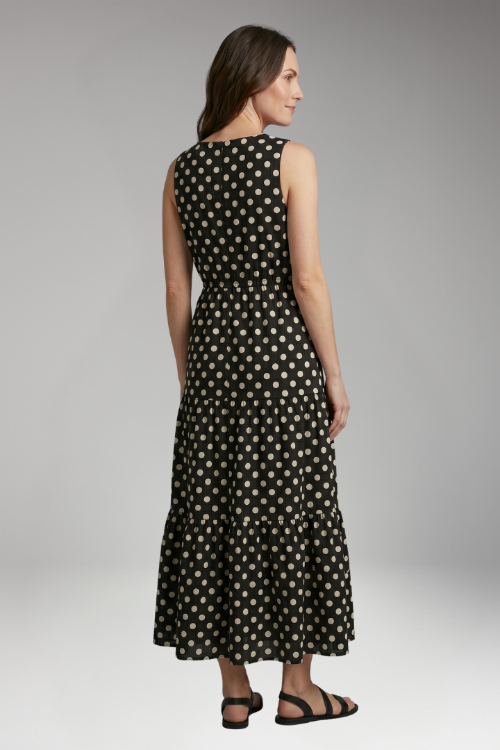 Women's Dress with Elastic Waist and Tiered Hem