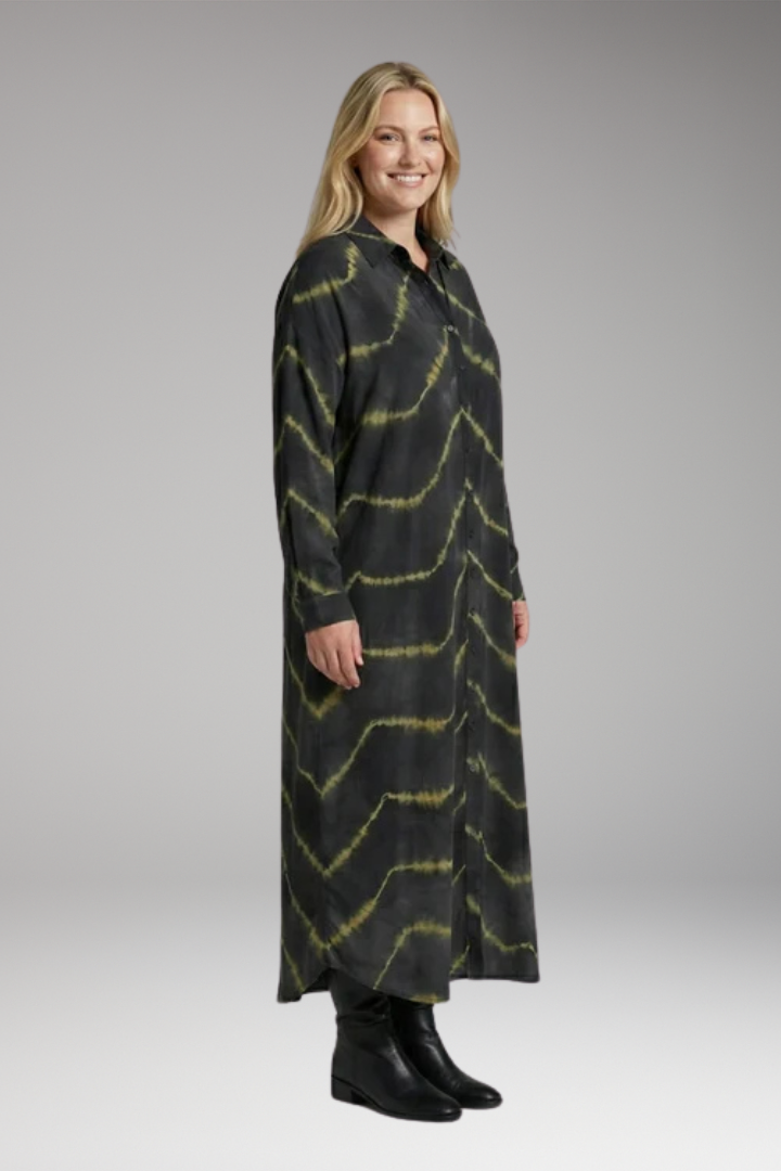 Women's Maxi Dress with V'Neck and Long Sleeves