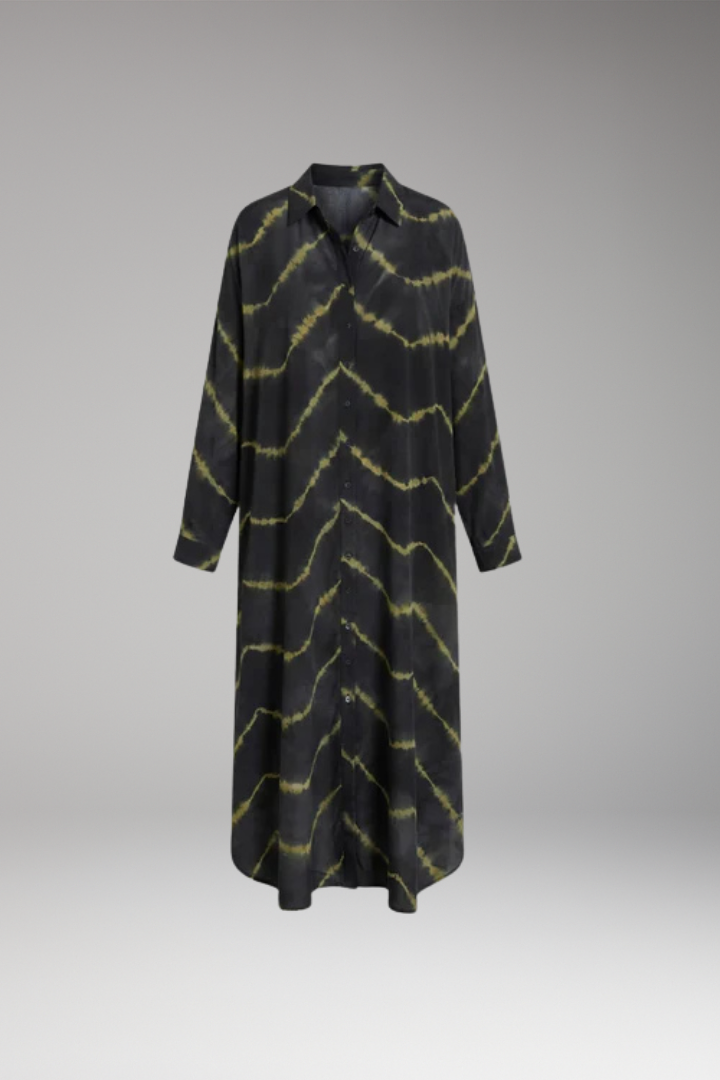 Women's Maxi Dress with V'Neck and Long Sleeves