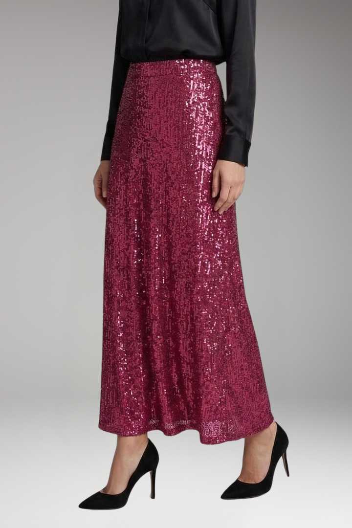 Women's Maxi Skirt with Elastic Waistband and Textured Surface