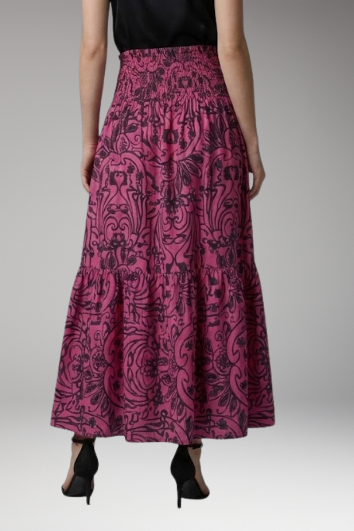 Women's Maxi Skirt with High-Waist and Elastic Waistband
