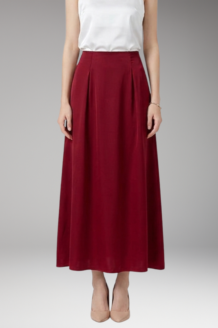 Women's Maxi Skirt with High-Waist and Flared Silhouette