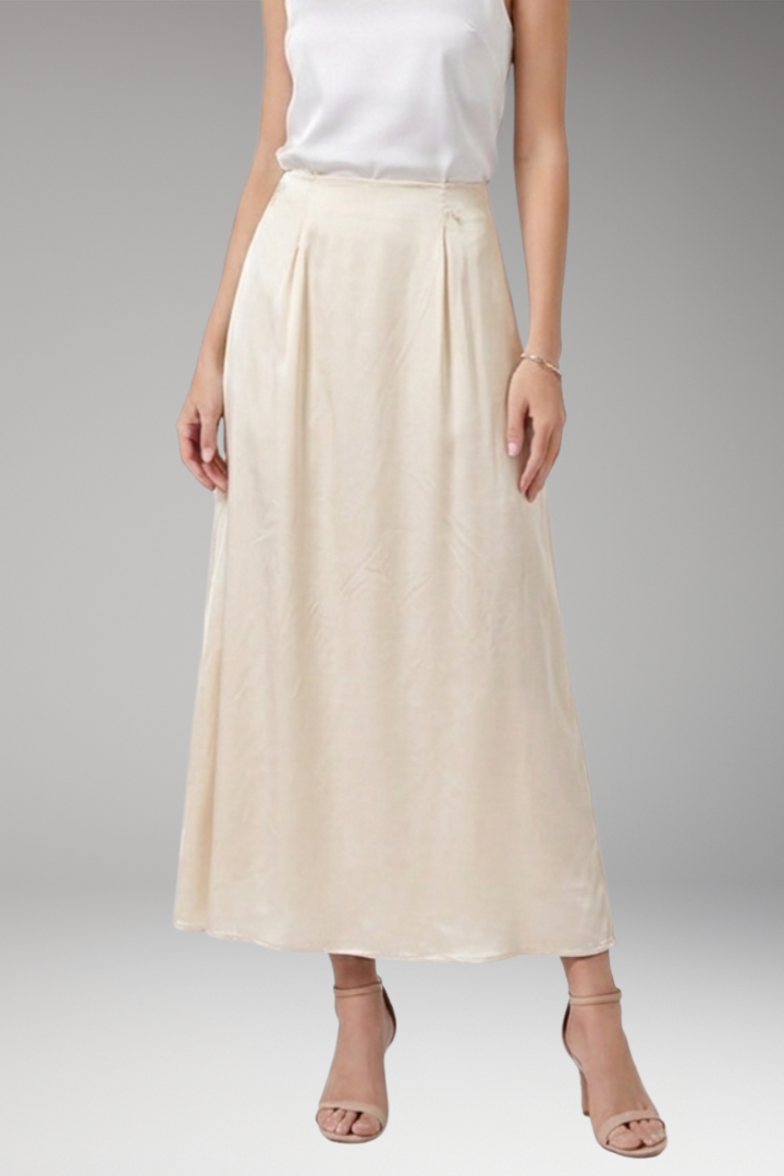 Women's Maxi Skirt with High-Waist and Flared Silhouette