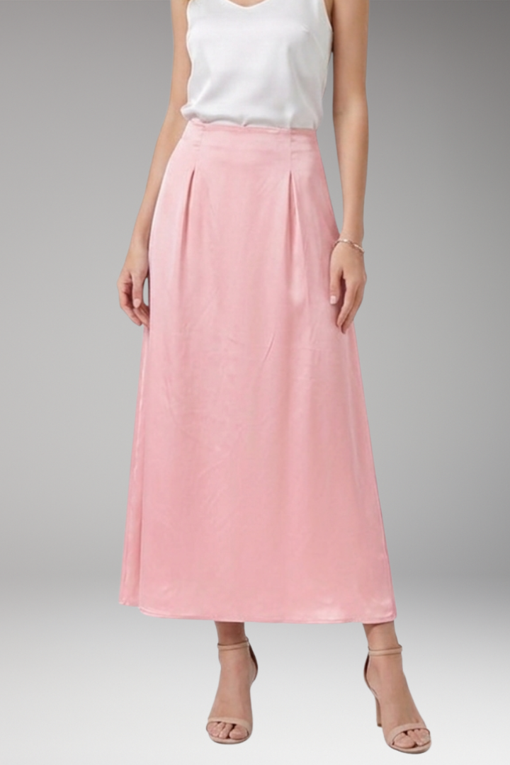 Women's Maxi Skirt with High-Waist and Flared Silhouette