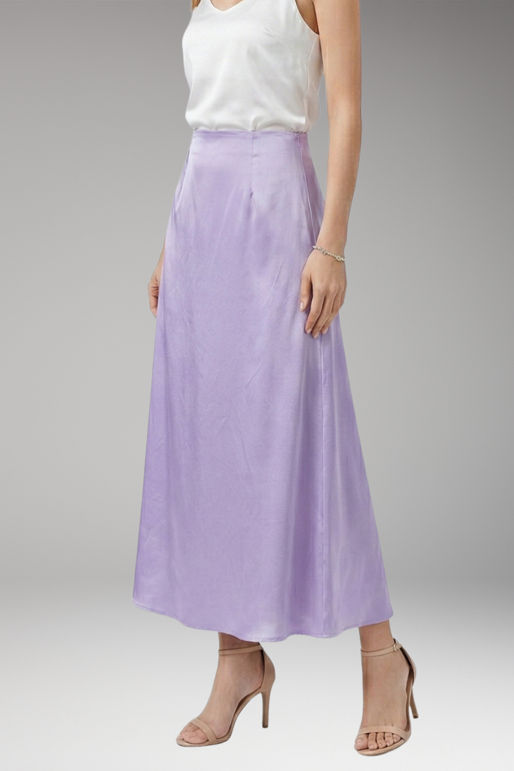 Women's Maxi Skirt with High-Waist and Flared Silhouette