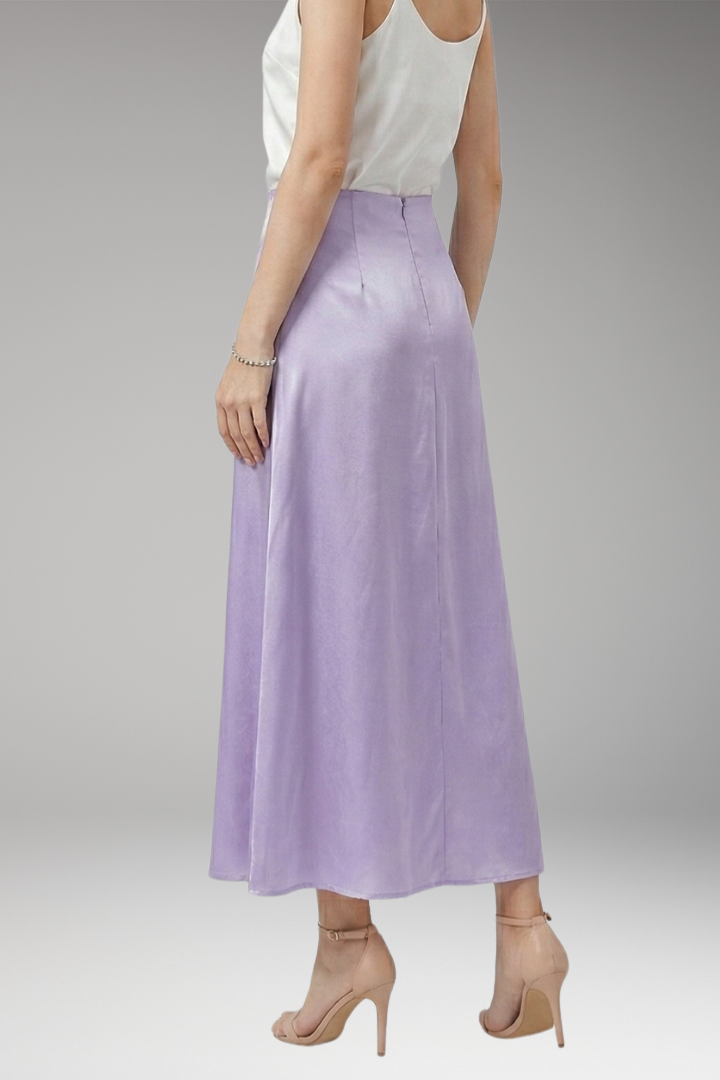 Women's Maxi Skirt with High-Waist and Flared Silhouette