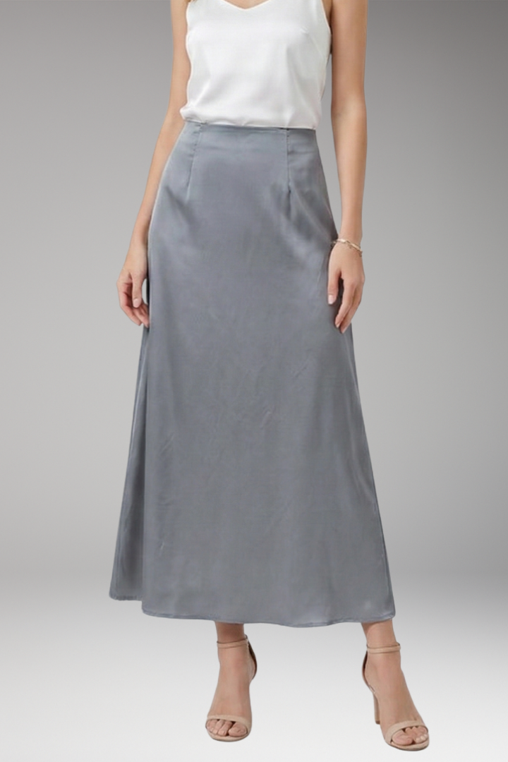 Women's Maxi Skirt with High-Waist and Flared Silhouette