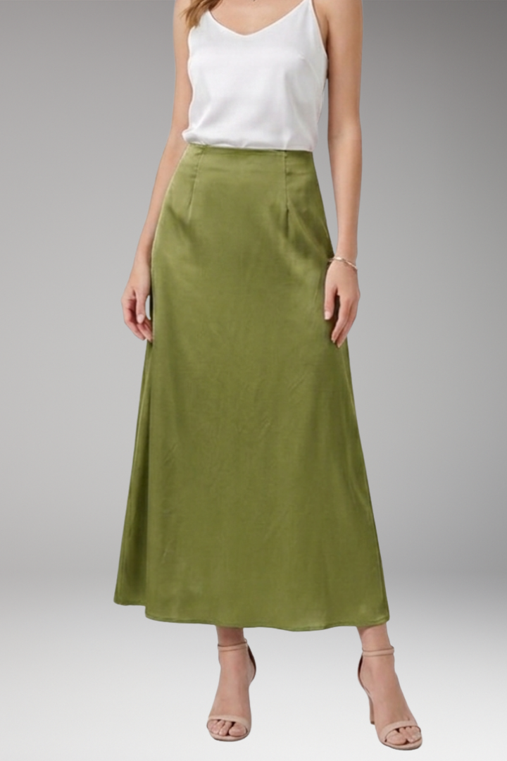 Women's Maxi Skirt with High-Waist and Flared Silhouette