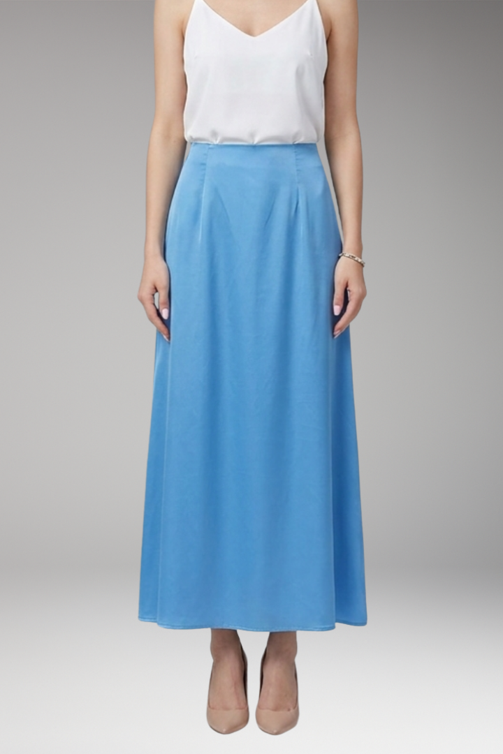Women's Maxi Skirt with High-Waist and Flared Silhouette