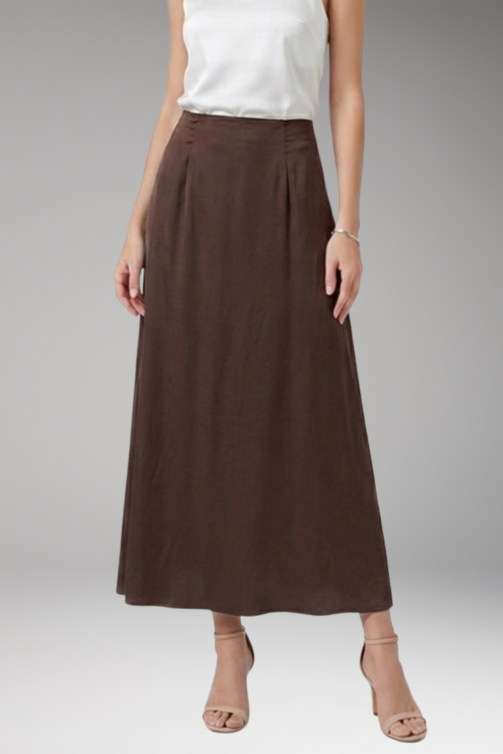 Women's Maxi Skirt with High-Waist and Flared Silhouette