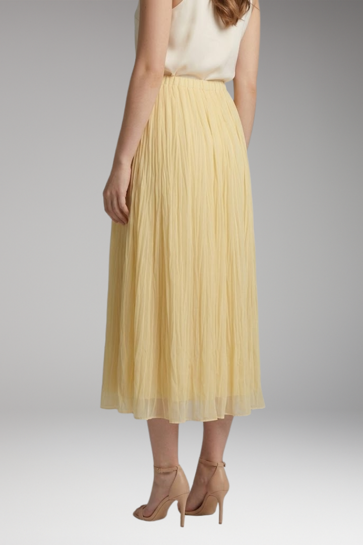 Women's Maxi Skirt with High-Waist and Pleated Design