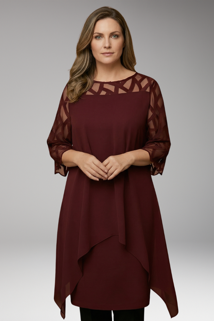 Women's Midi Dress with Flattering Fit and Adjustable Details