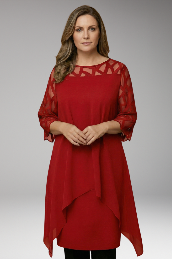 Women's Midi Dress with Flattering Fit and Adjustable Details