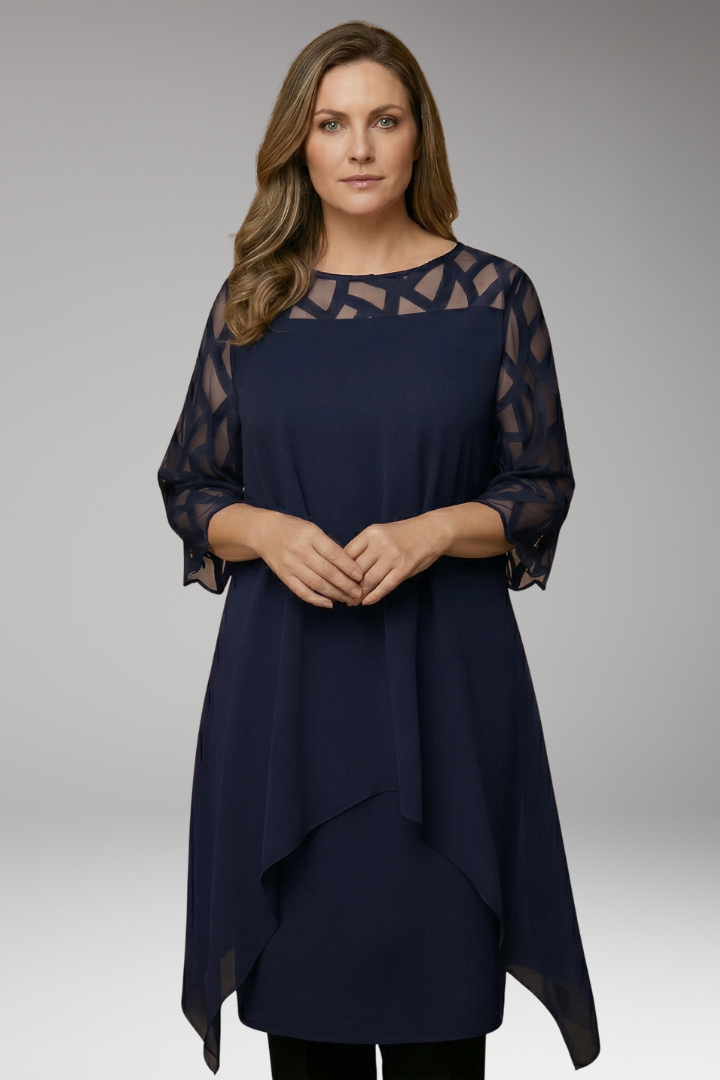 Women's Midi Dress with Flattering Fit and Adjustable Details