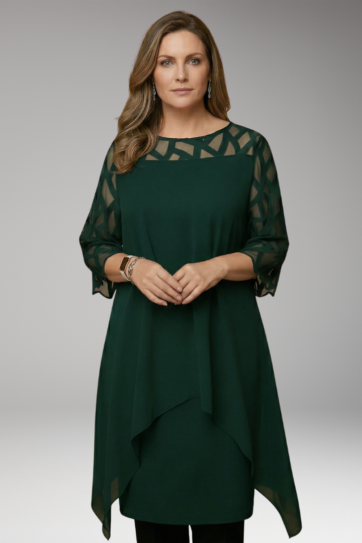 Women's Midi Dress with Flattering Fit and Adjustable Details