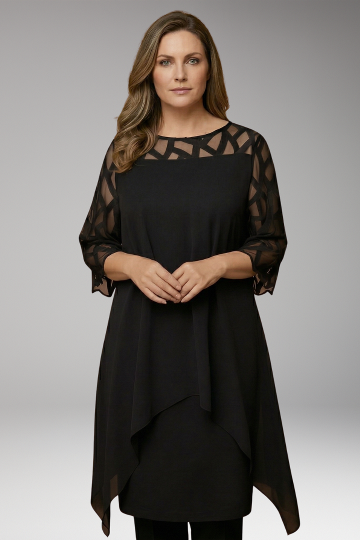 Women's Midi Dress with Flattering Fit and Adjustable Details