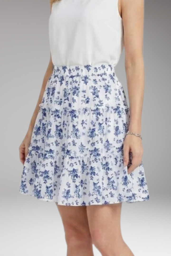 Women's Midi Skirt with High-Waist and Flared Hem