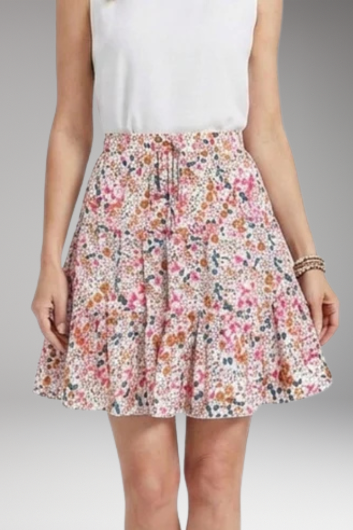 Women's Midi Skirt with High-Waist and Flared Hem