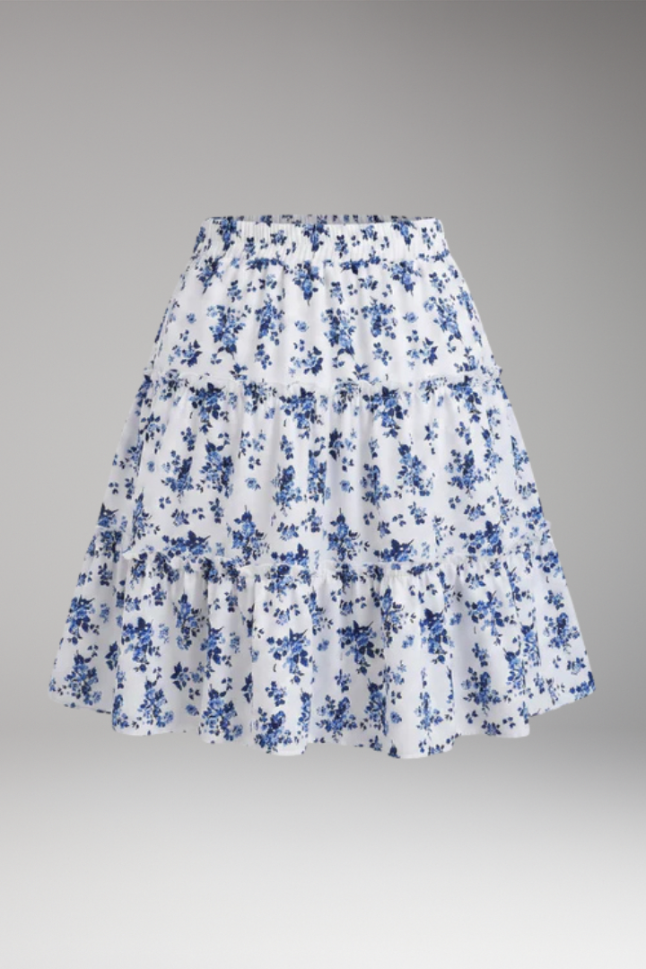 Women's Midi Skirt with High-Waist and Flared Hem