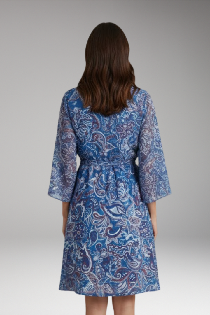 Women's Mini Dress with V-neck and Boho Vintage Design