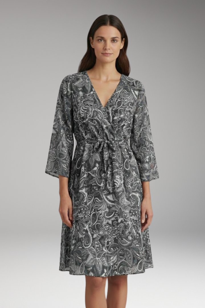 Women's Mini Dress with V-neck and Boho Vintage Design