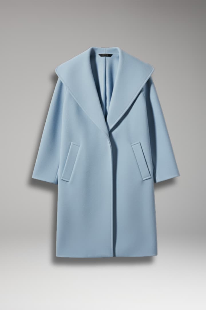 Women’s Oversized Coat with Wide Lapel and Hidden Closure