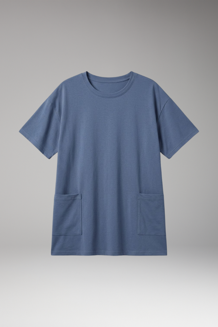 Women's Oversized T-Shirt Dress with Side Pockets
