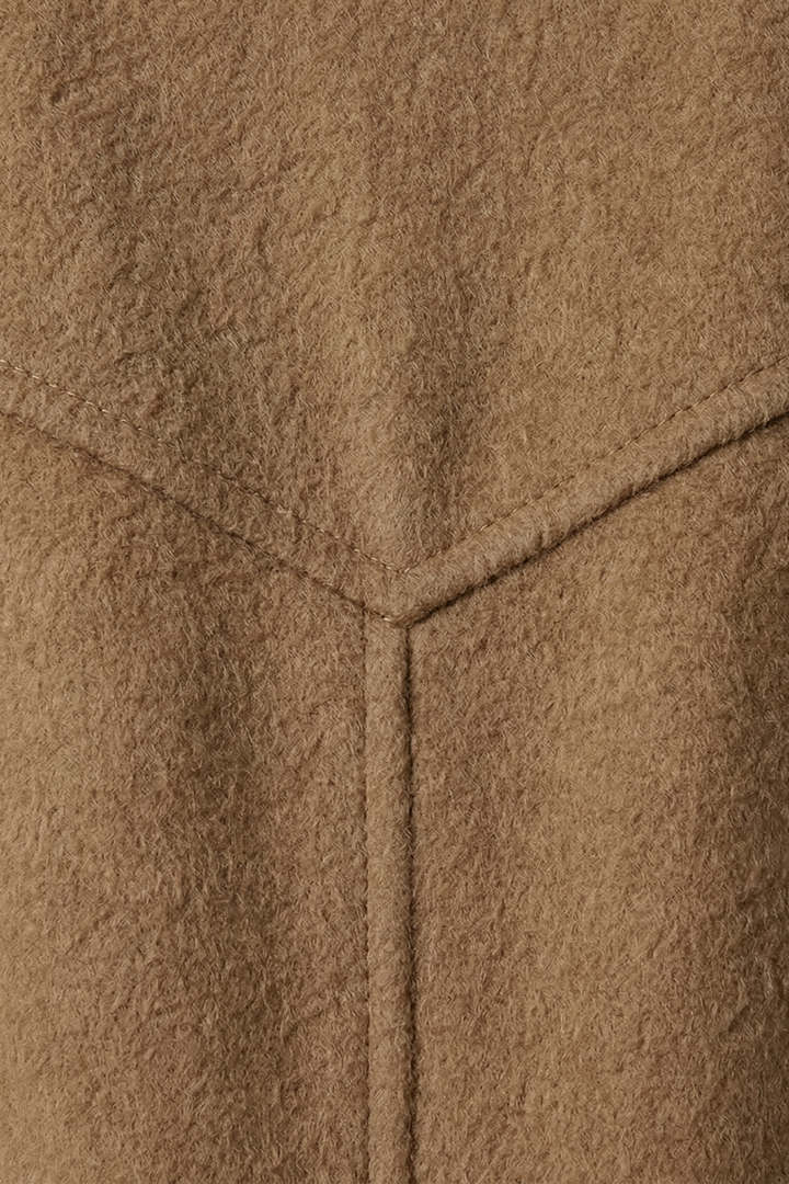 Women's Oversized Trench Coat with Lapel Collar and Front Pockets