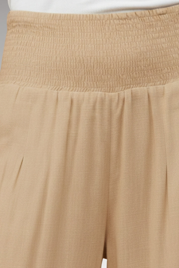 Women's Palazzo Trousers with Wide-Leg Design and Elasticated Waistband