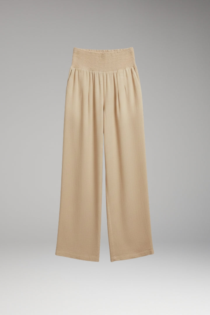Women's Palazzo Trousers with Wide-Leg Design and Elasticated Waistband