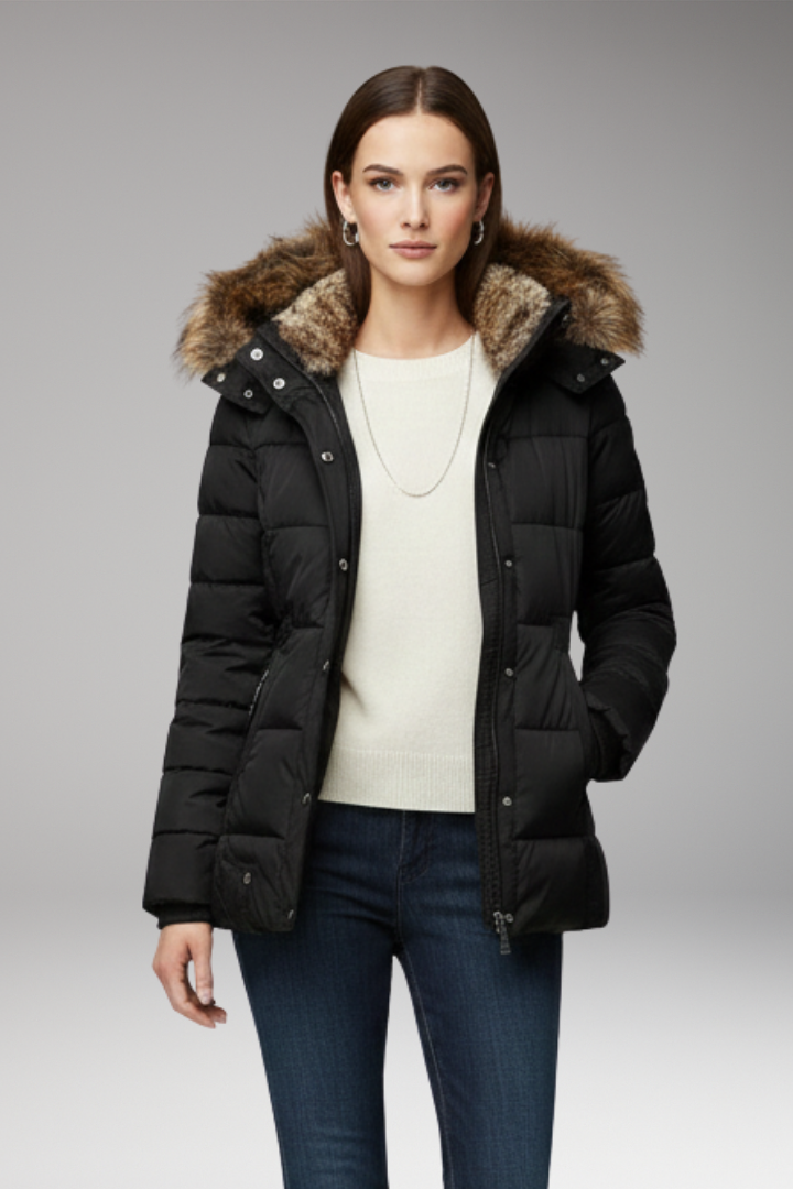 Women’s Parka Jacket with Hood and Padded Interior