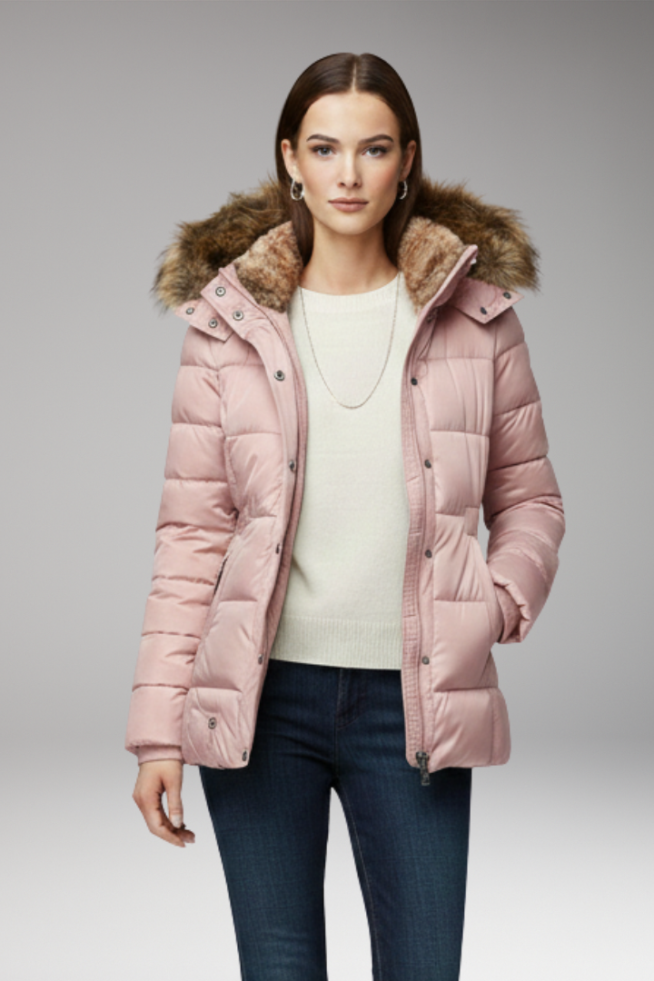 Women’s Parka Jacket with Hood and Padded Interior
