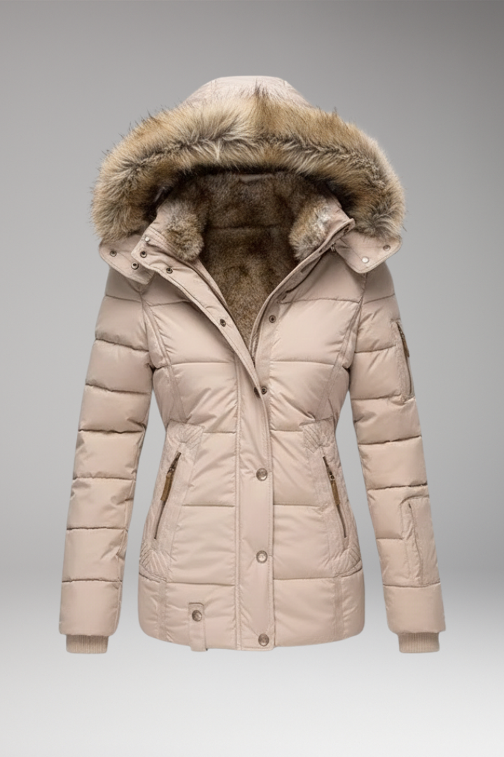 Women’s Parka Jacket with Hood and Padded Interior