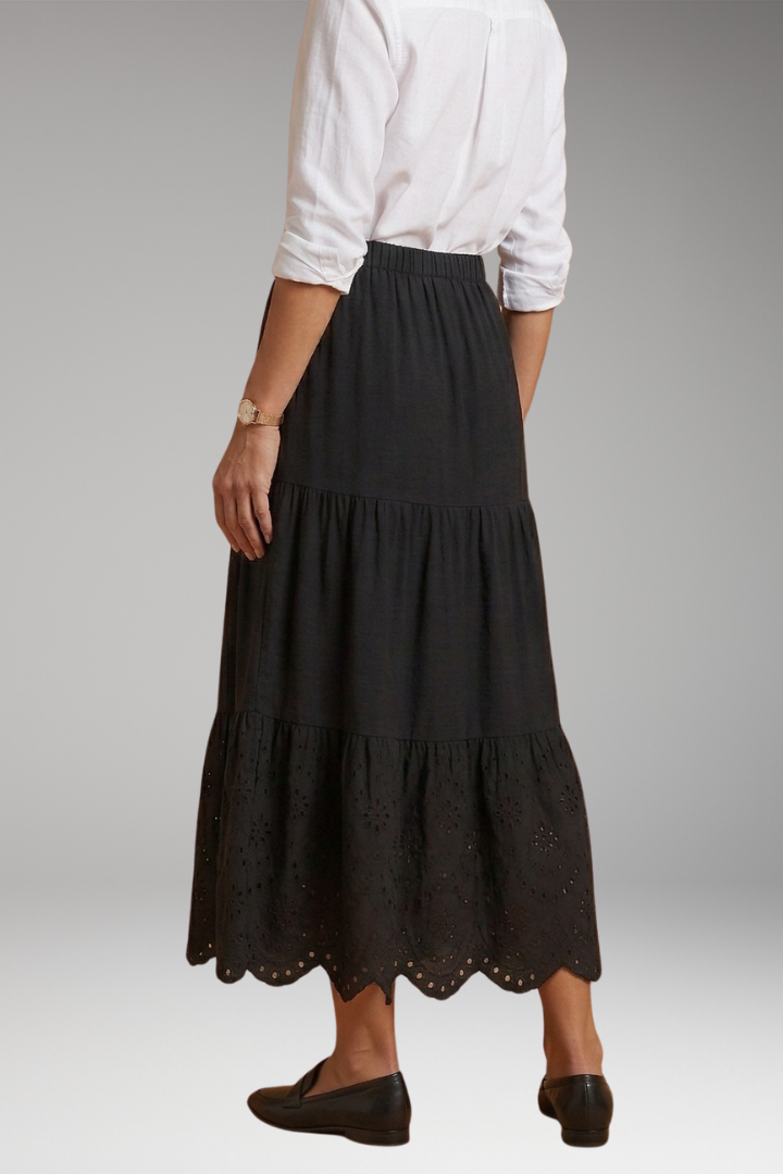 Women's Plus-Size Maxi Skirt with Tiered Layers