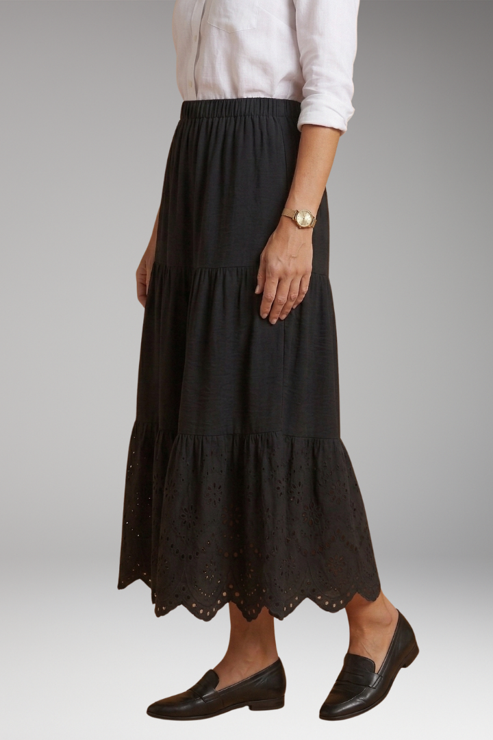 Women's Plus-Size Maxi Skirt with Tiered Layers