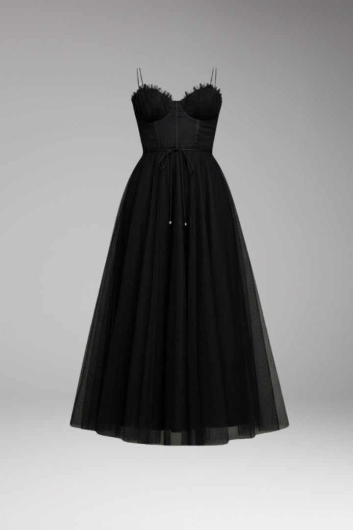 Women's Princess Chiffon Dress with Elegant Straps and Timeless Design