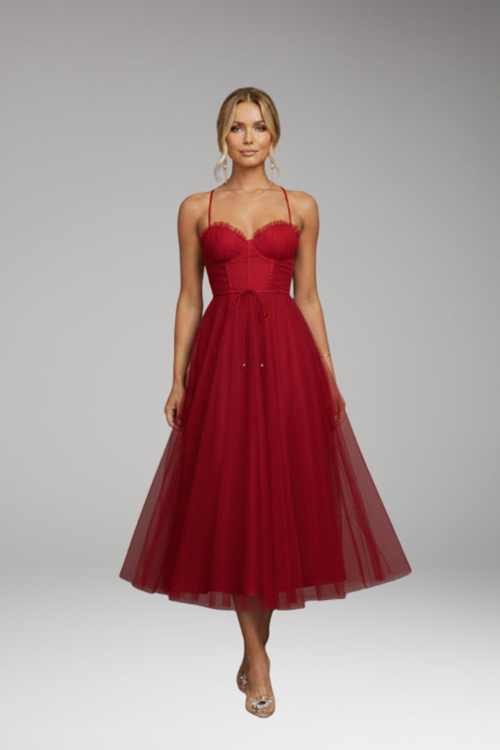 Women's Princess Chiffon Dress with Elegant Straps and Timeless Design