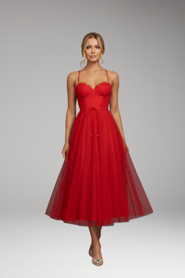 Women's Princess Chiffon Dress with Elegant Straps and Timeless Design