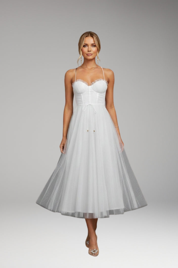 Women's Princess Chiffon Dress with Elegant Straps and Timeless Design