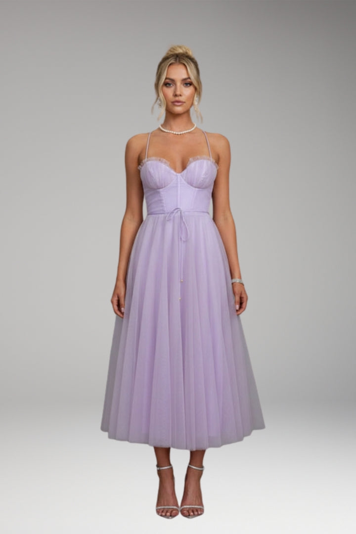 Women's Princess Chiffon Dress with Elegant Straps and Timeless Design