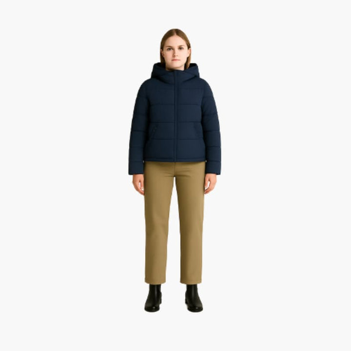 Women’s Puffer Jacket with Padded Insulation and Zip Closure