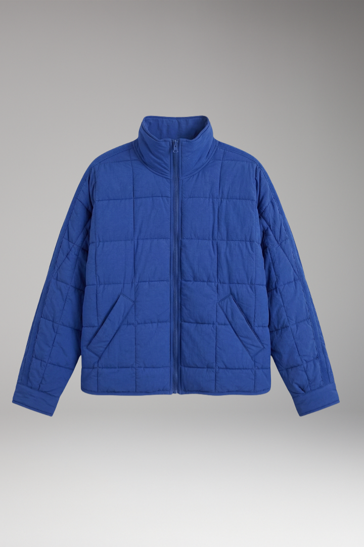 Women's Puffer Jacket with Zip Closure and Side Pockets