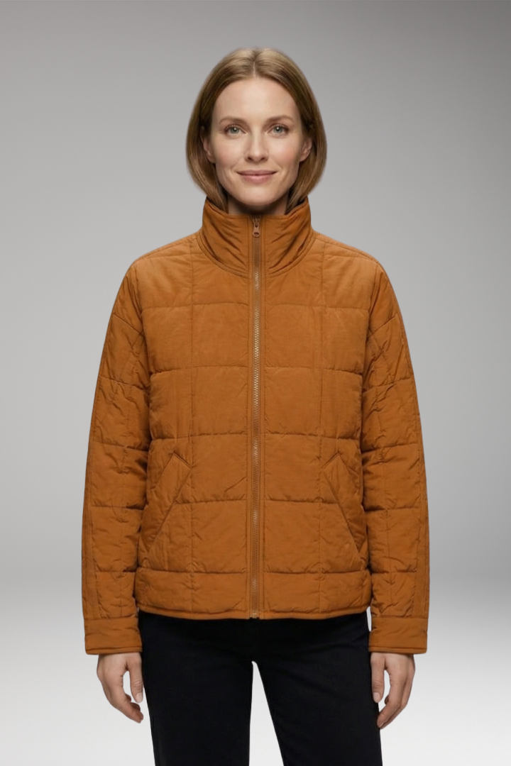 Women's Puffer Jacket with Zip Closure and Side Pockets