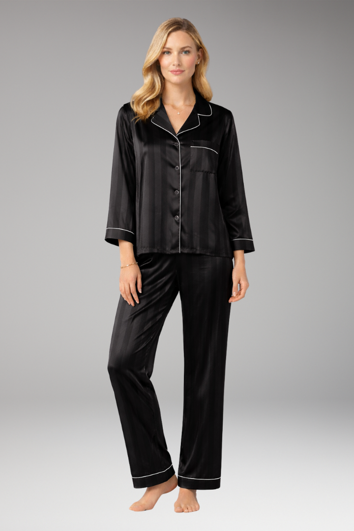 Women’s Pyjama Set with Button Top and Straight Pants