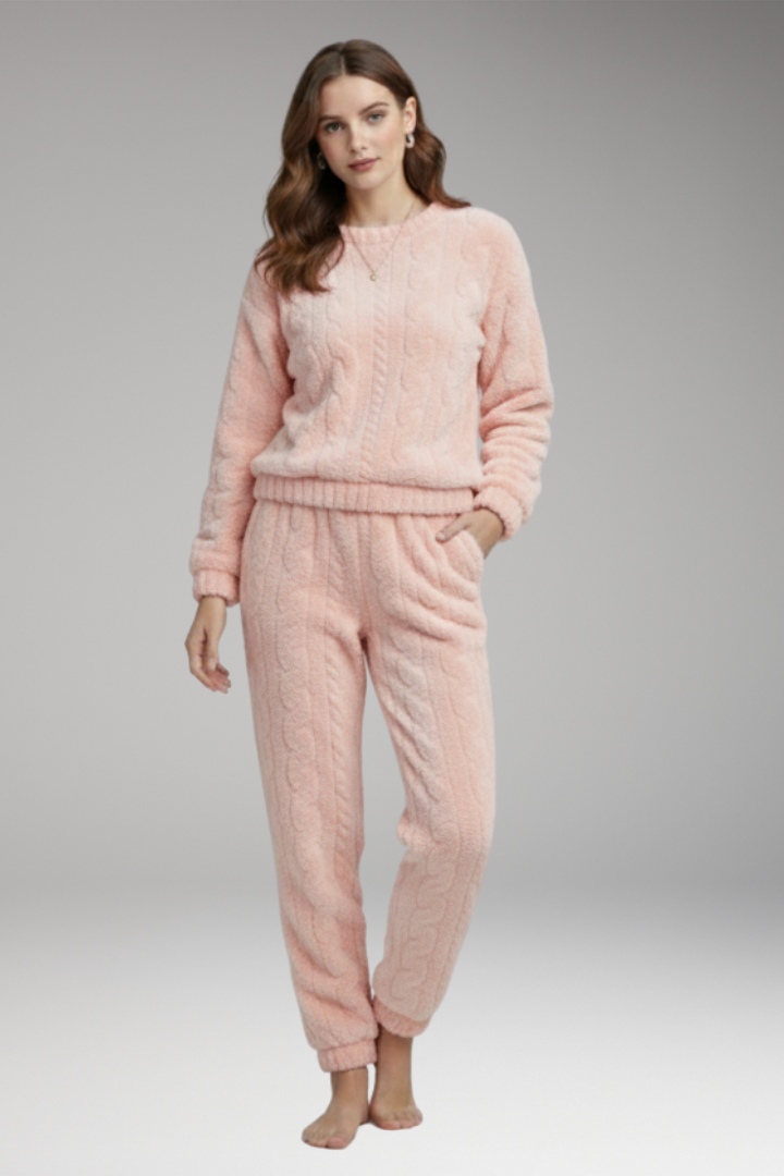 Women’s Pyjama Set with Round Neck and Waistband