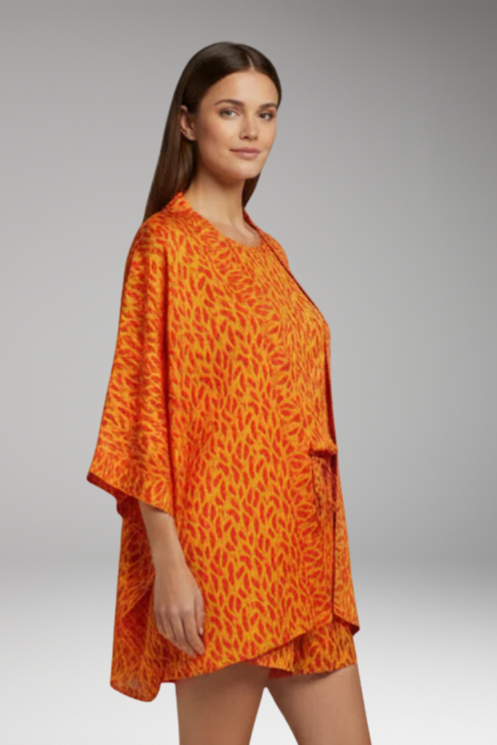 Women's Set with Kimono Top and Drawstring Shorts